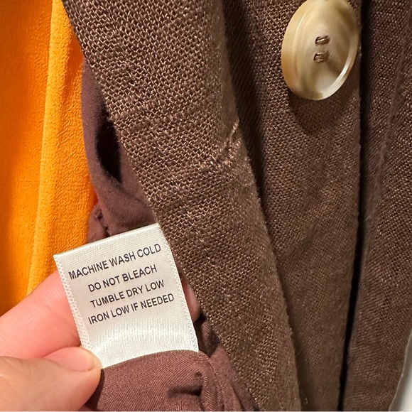 Jluxlabel brown Cape Town linen jacket belted pocket collared blazer trench coat - Picture 8 of 8